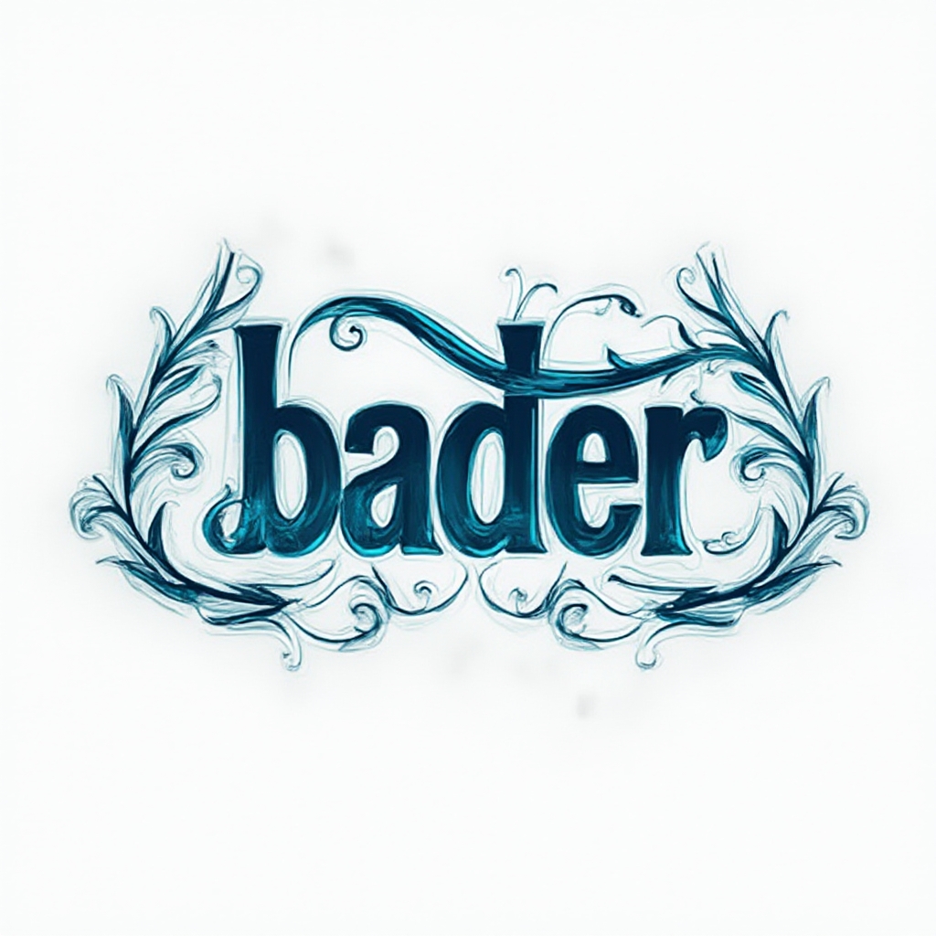 AI-original ornamental tattoo concept of the name bader with bold stylized letters.