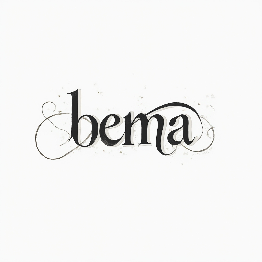 Elegant continuous flowing line design forming the name berna on a white background