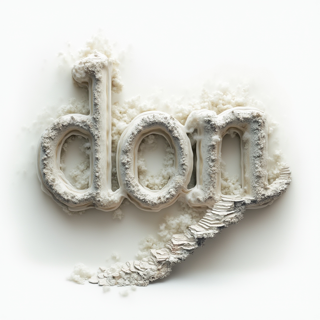 Surreal dreamscape tattoo design where the name don is implied by melting architectural shapes on a white background.