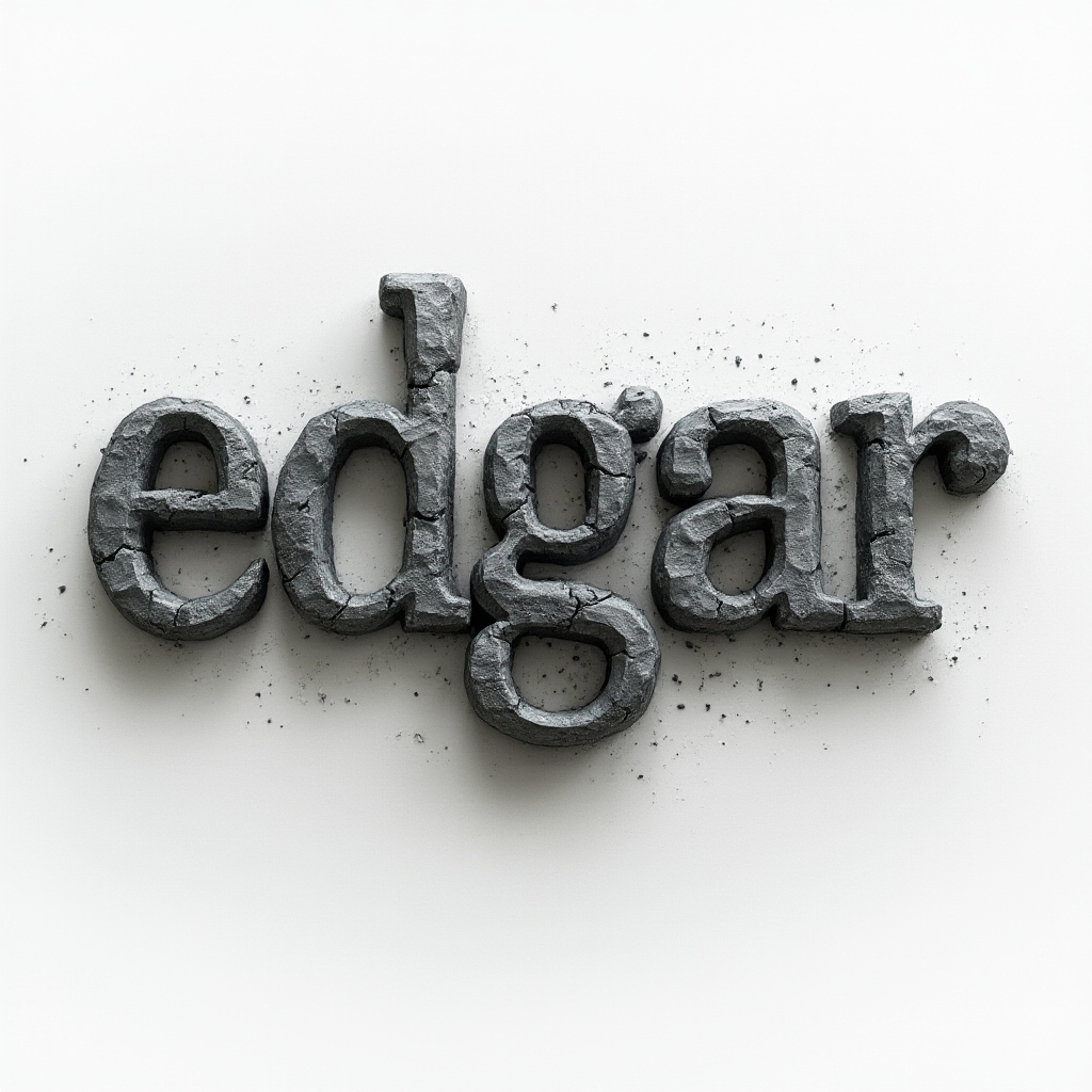 Monochrome dimensional tattoo concept where the name edgar appears as carved stone letters on white