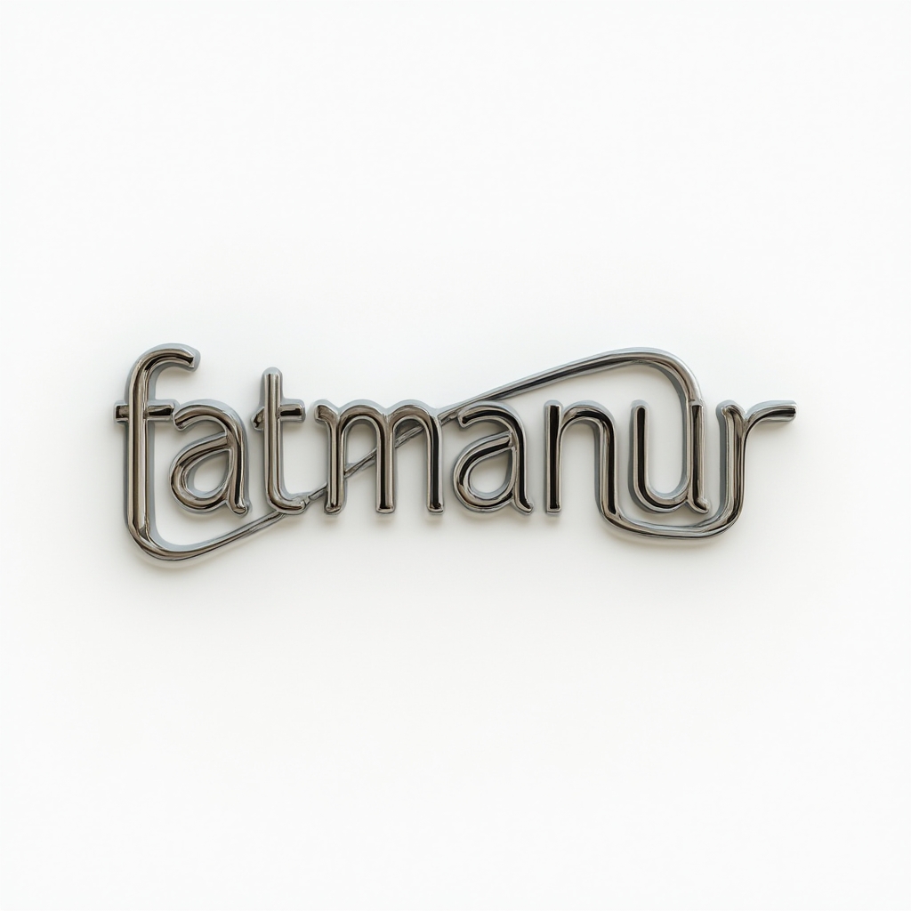 Elegant dimensional tattoo concept of the name fatmanur in flowing, continuous lines on a white background.
