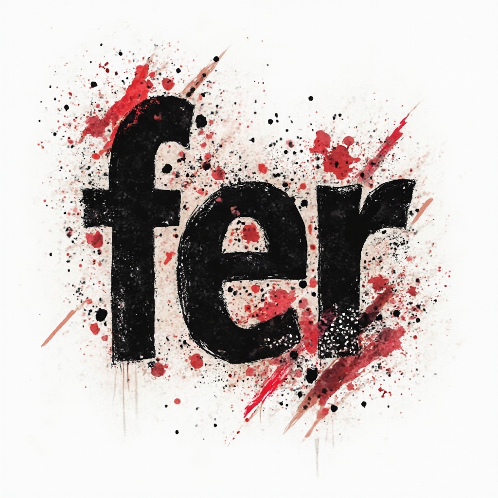 Trash Polka tattoo design of the name fer in rough black and red graphic lettering on a white background