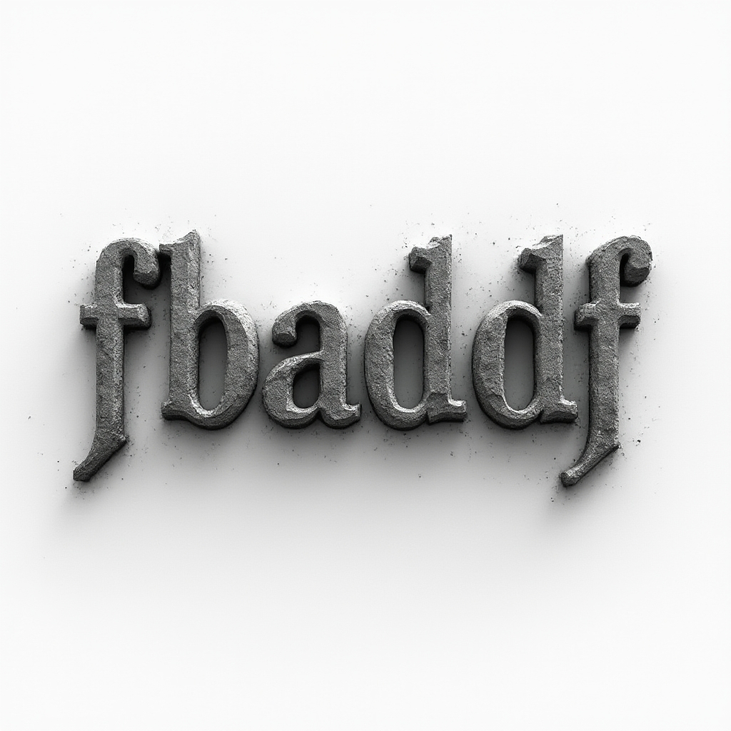 Monochrome dimensional tattoo design where the name flavio looks like sculpted stone letters casting shadows on a white background