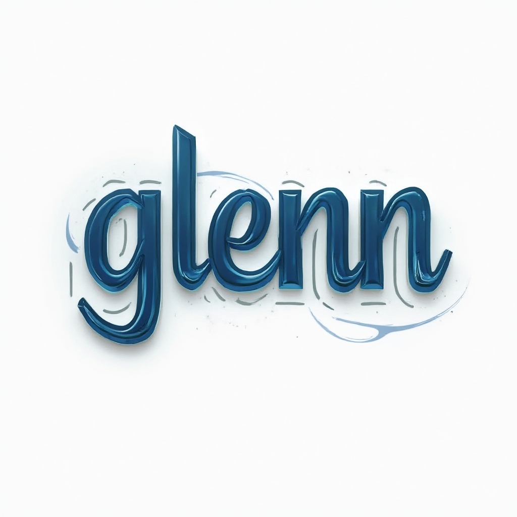Modern tattoo concept of the name glenn in sleek, gradient stylized lettering on a white background.