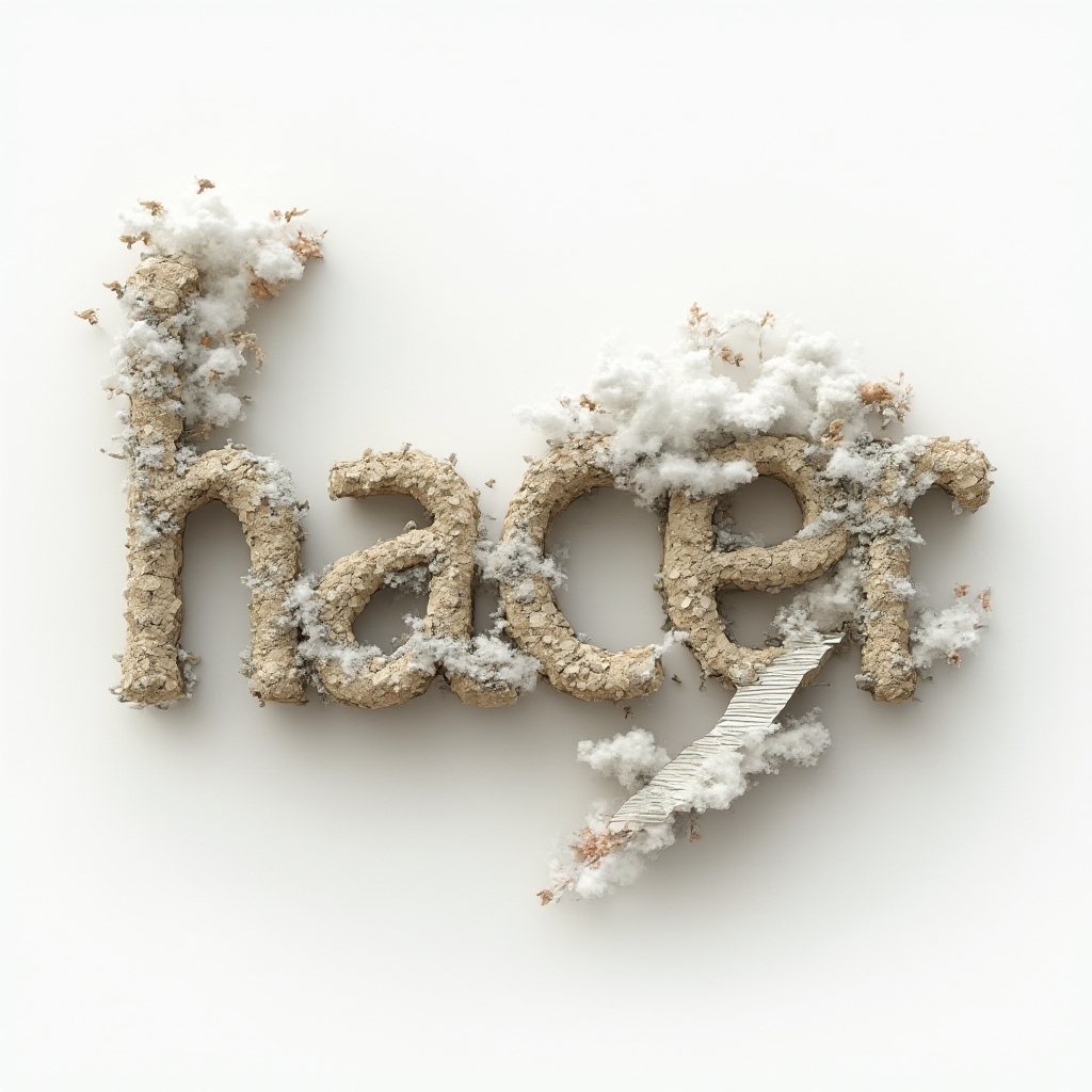 Surrealist tattoo concept where the name hacer is shaped by floating, dreamlike architectural and organic forms on a white background.