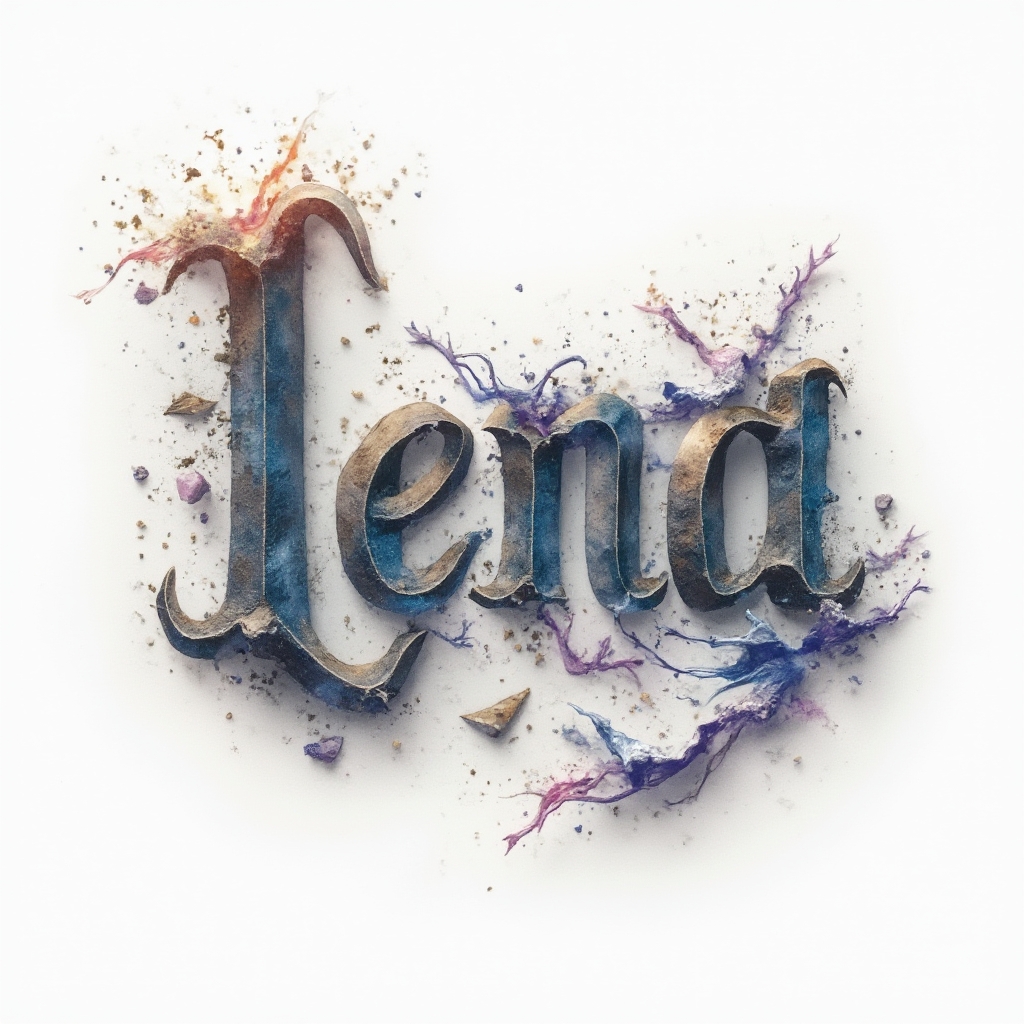 Surreal tattoo concept transforming the name lena into dreamlike, melting letterforms on a white background.