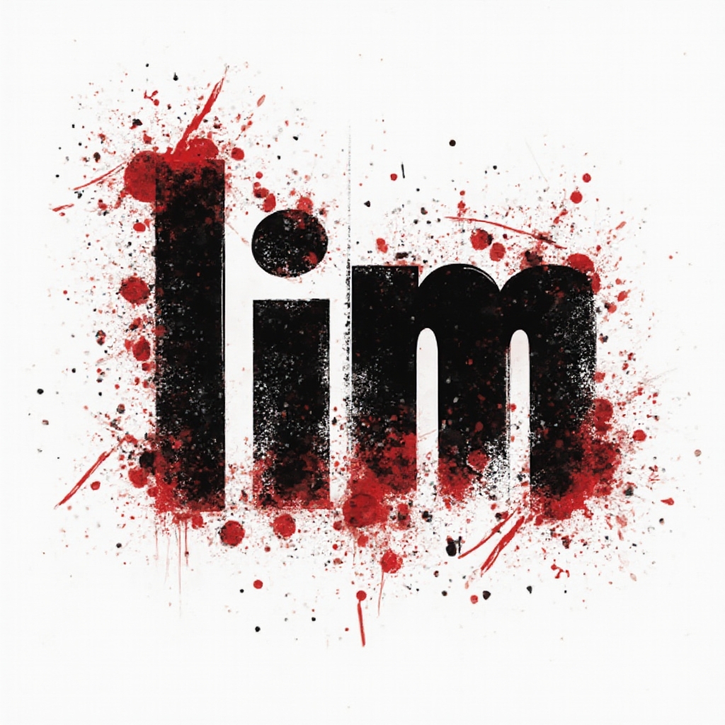 Trash Polka tattoo concept with the name lim in distressed black and red graphic elements on a white background