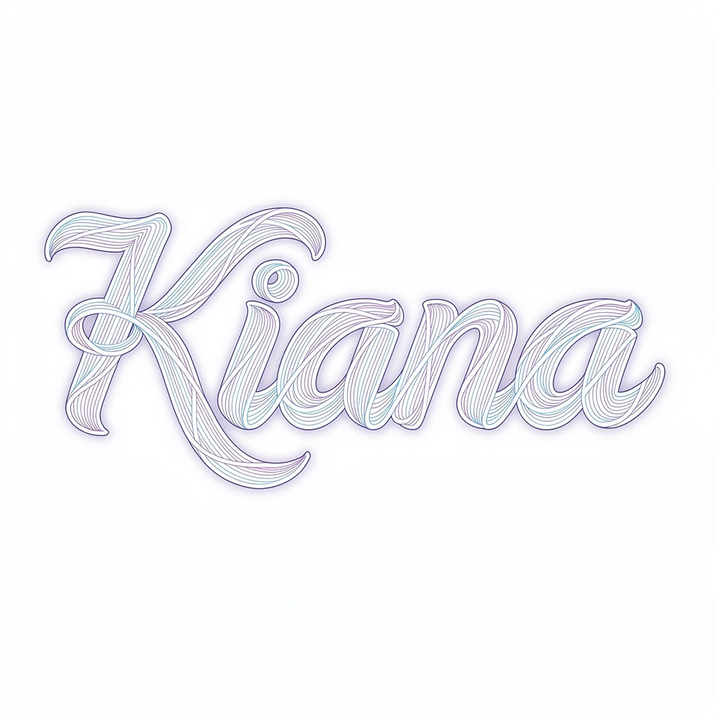 Glowing filament-style LuminaFlux tattoo design of the name Kiana.