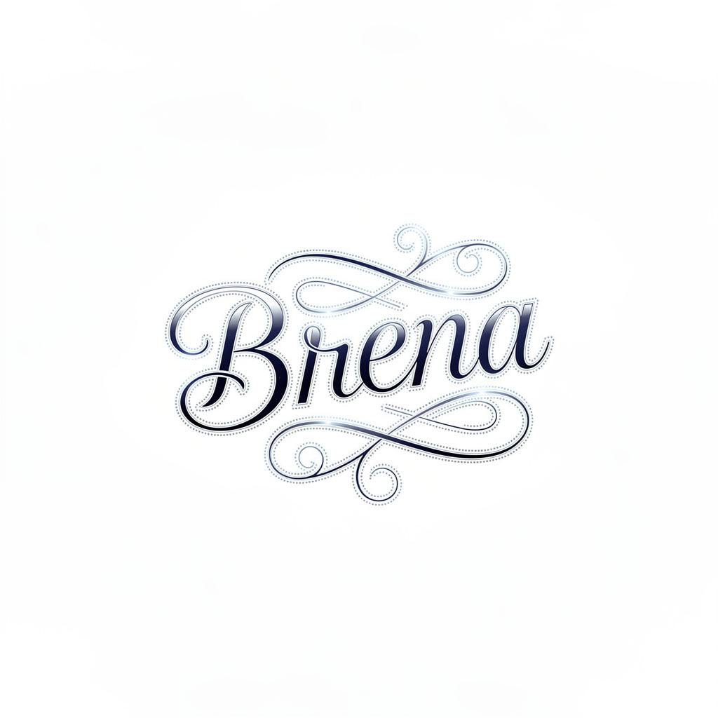 AI-original LuminaScript tattoo style featuring the name Brena