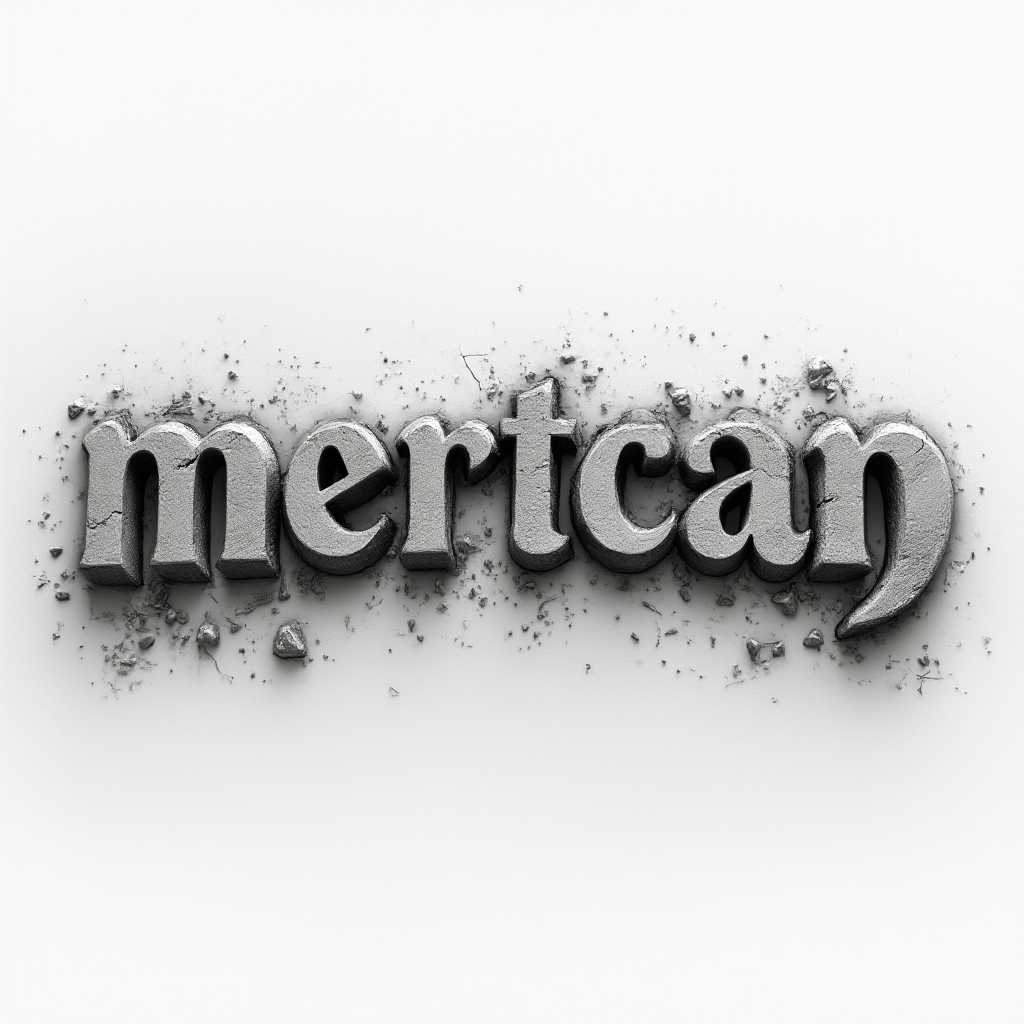 Dimensional tattoo design where the name mertcan appears as realistic 3D carved letters on a white background