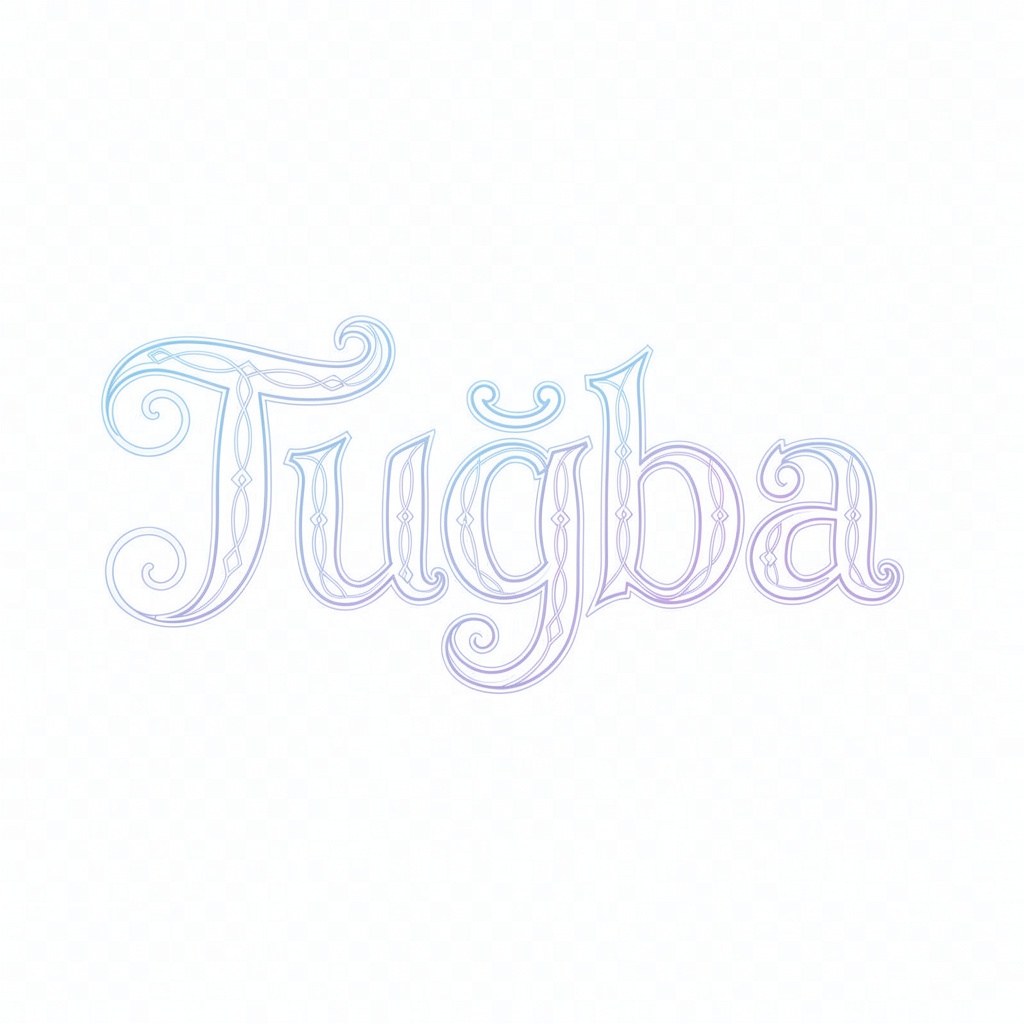 Ornamental gradient tattoo-style design of the name Tuğba in the NeoAura style.