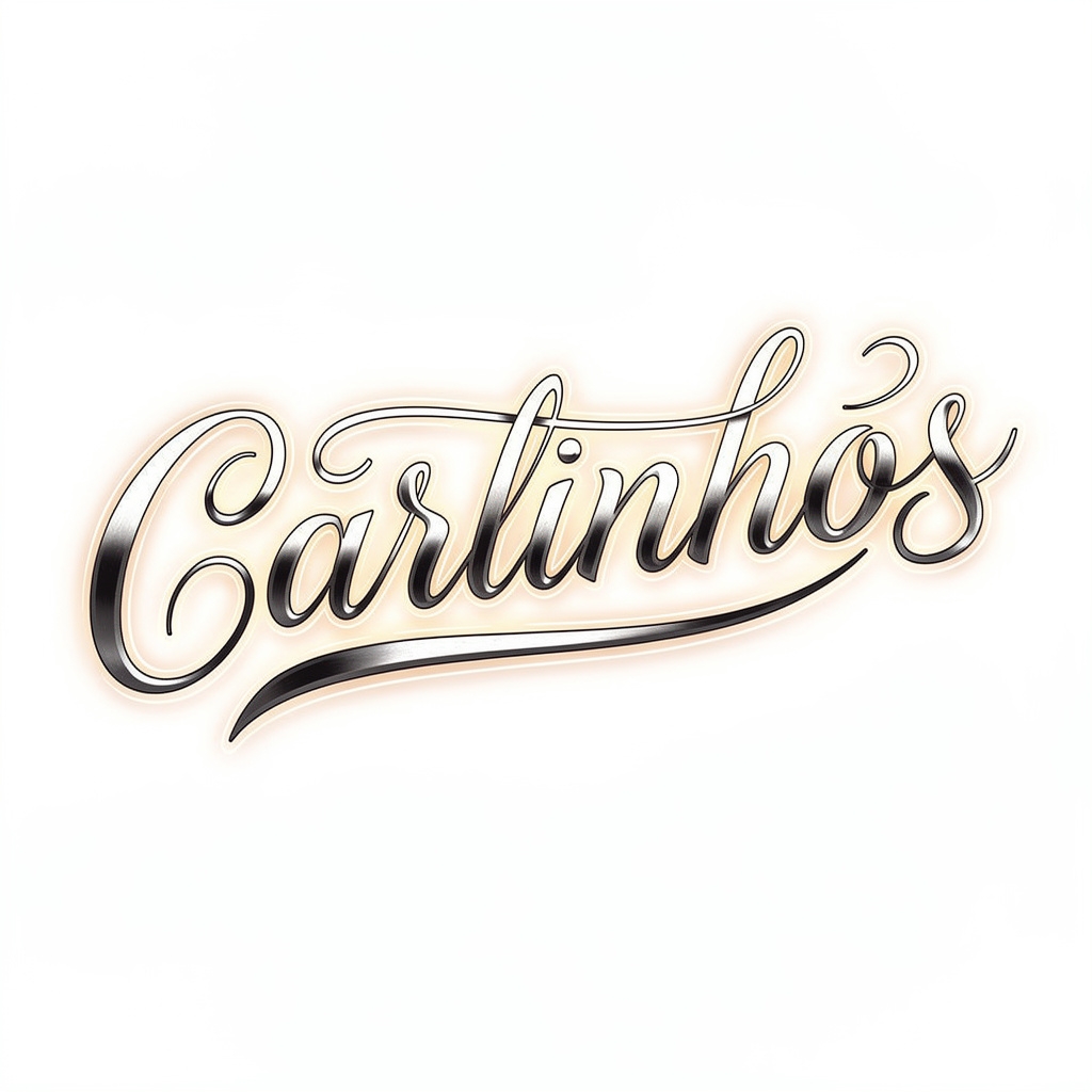 NeoLuma Script original tattoo design of the name Carlinhos.
