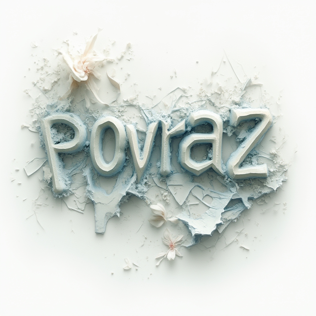 Surreal name tattoo concept where ‘poyraz’ appears as twisting, impossible 3D letters floating on a white background.