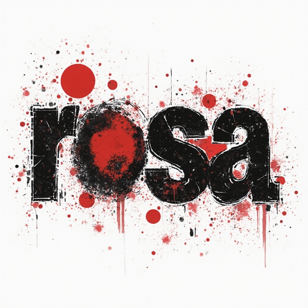 High-contrast black and red Trash Polka-style lettering forming the name rosa on a white background