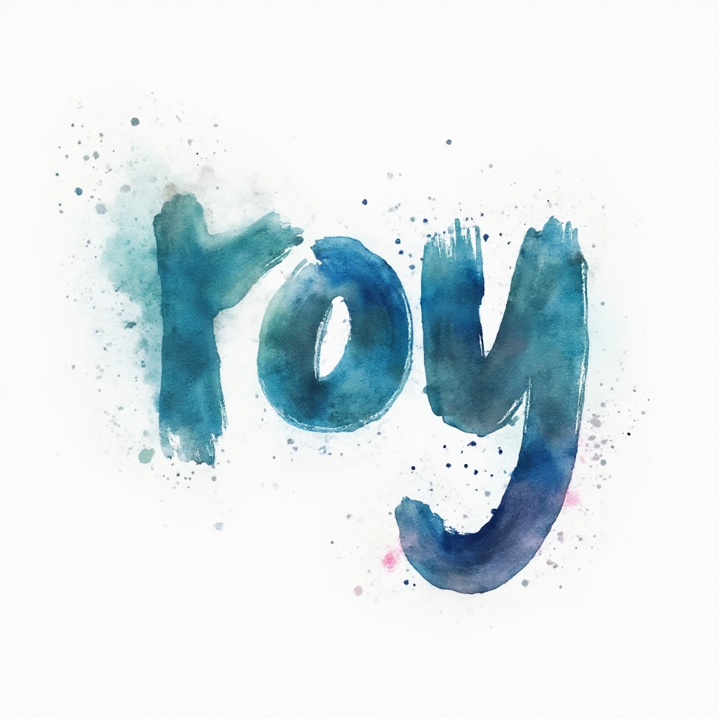 Watercolor splash tattoo concept integrating the name roy in flowing brushstroke letters on white background