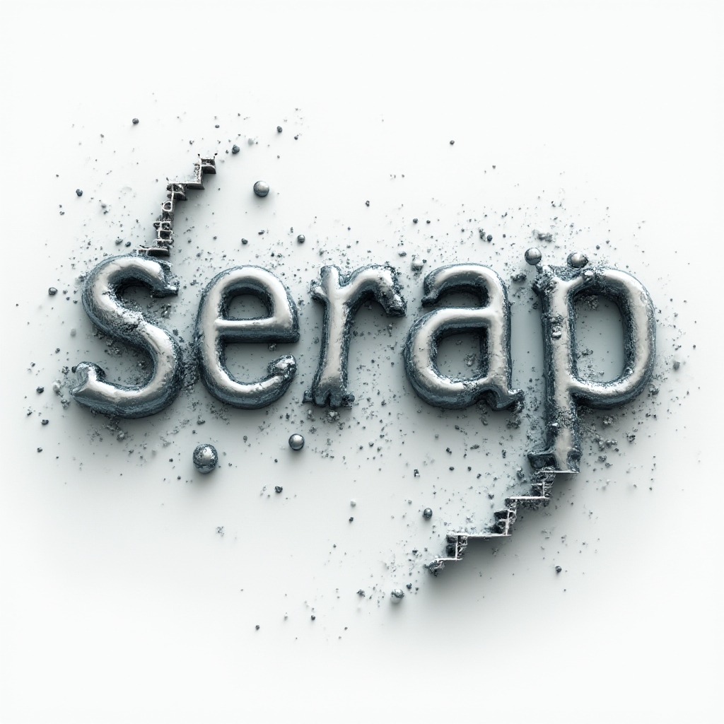 Surreal dreamlike lettering tattoo concept where the name serap morphs into impossible shapes on a white background.