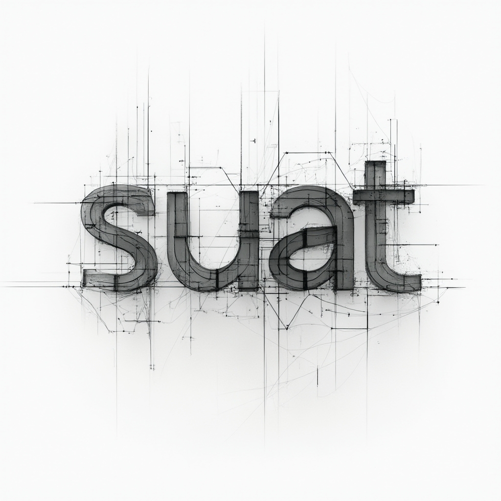 The name suat formed by abstract black geometric architectural lines on a white background.