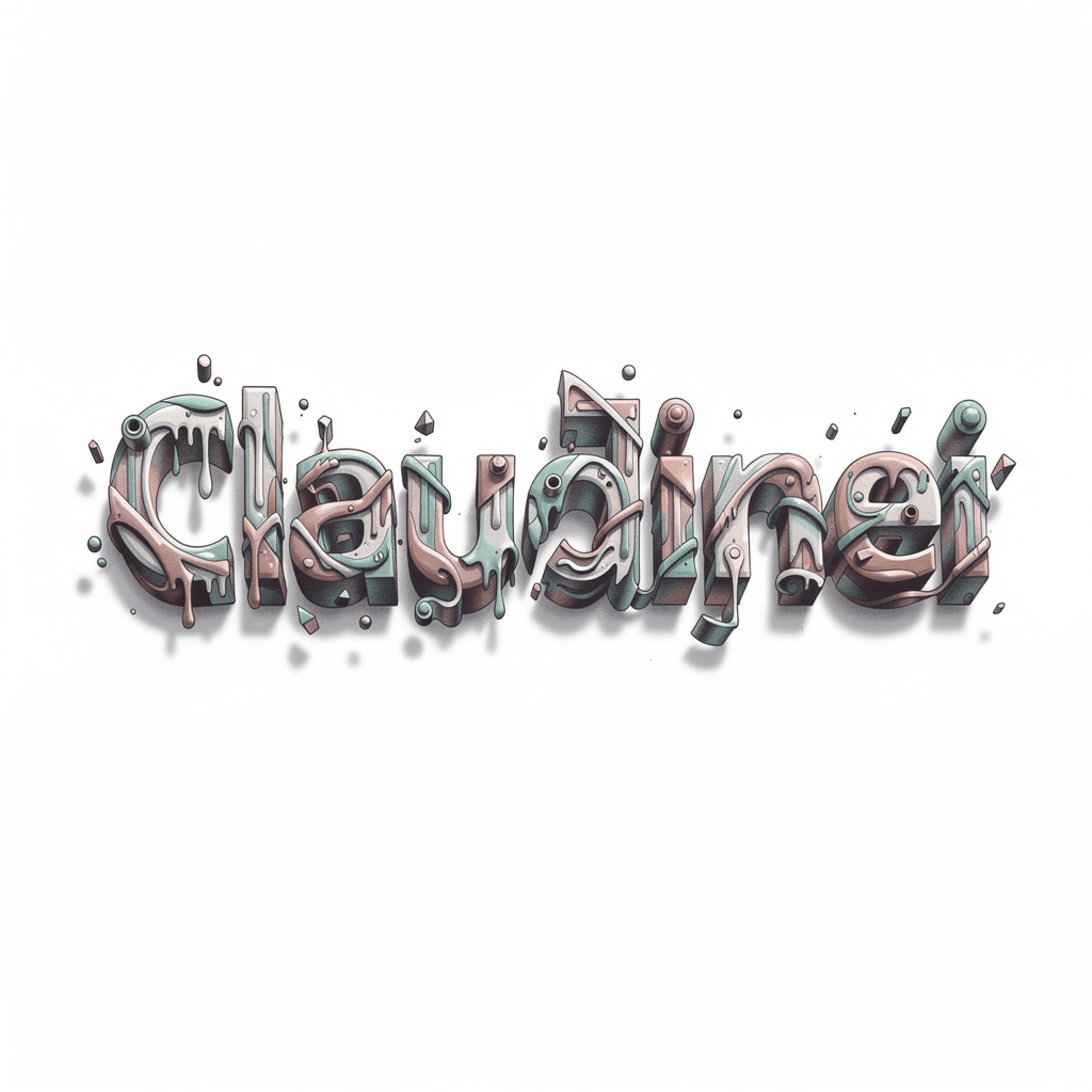Surrealist tattoo-style lettering of the name Claudinei on a white background.