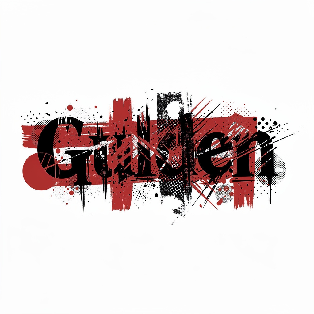 Trash Polka style tattoo artwork featuring the name Gulden